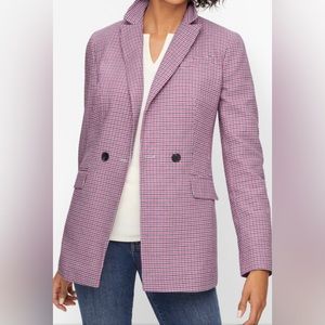 Talbots houndstooth cotton blazer